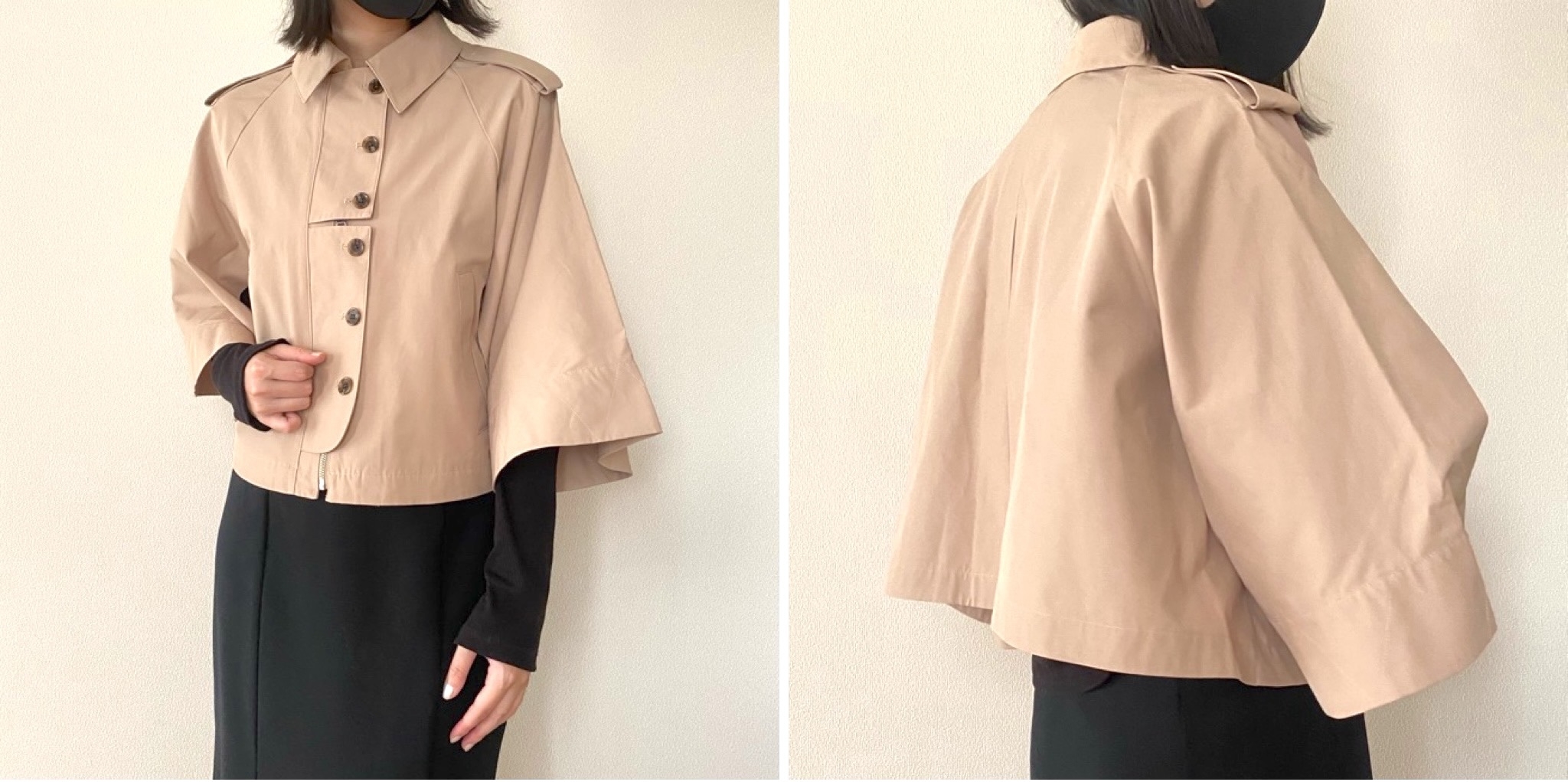 ＧＵ　ｒｏｋｈ　ショートケープコート　ＸＬ GU公式 | ショートケープコート by rokh