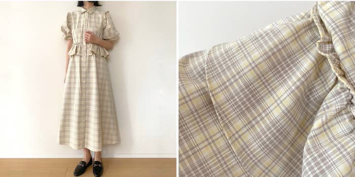 GUの「シャツワンピース(5分袖)by rokh」