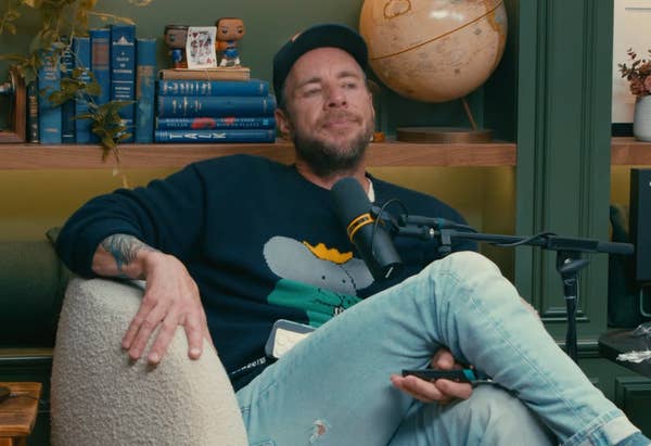 Dax Shepard speaking on a podcast