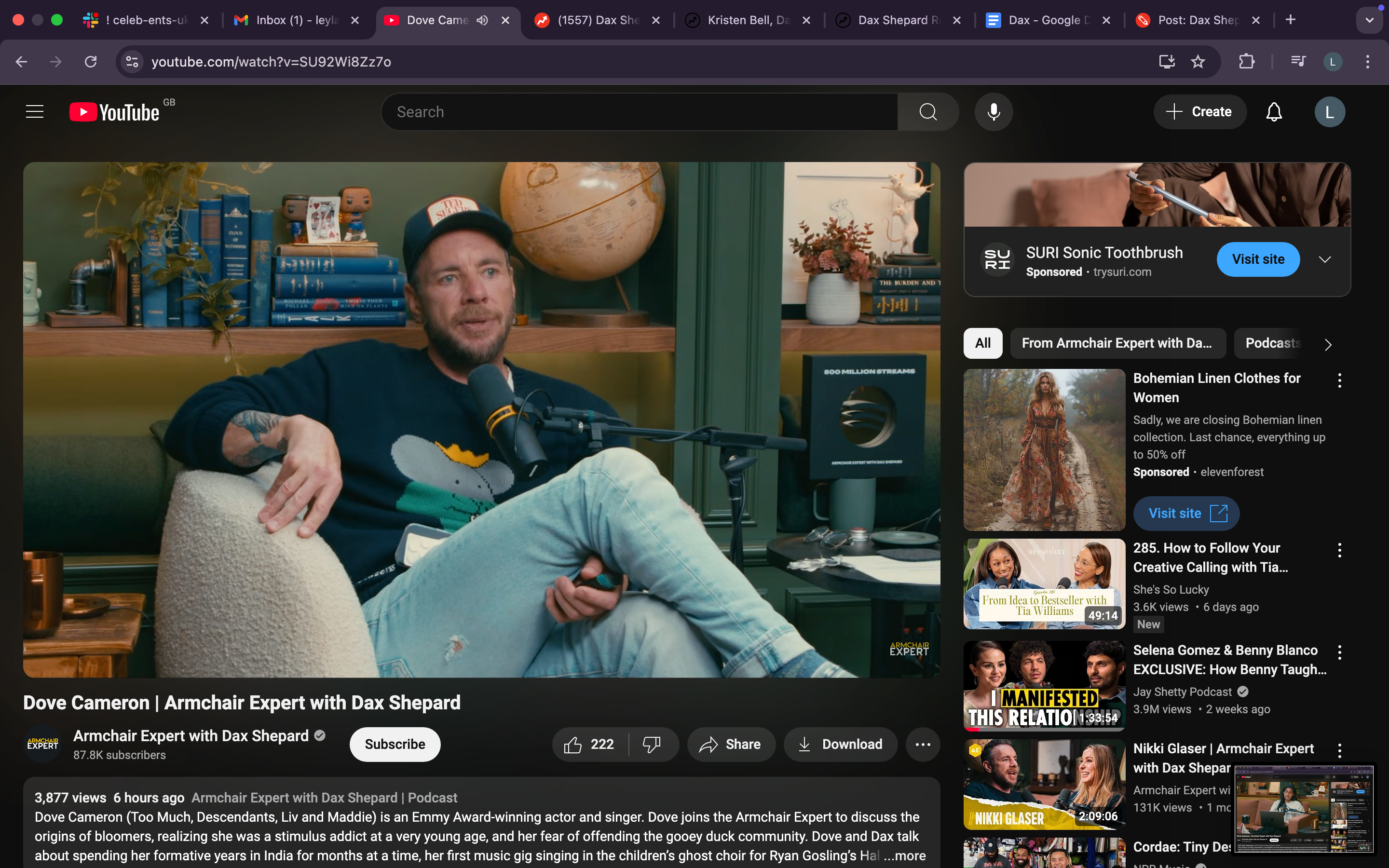 Dax Shepard speaking on a podcast