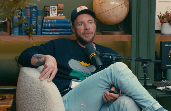 Dax Shepard speaking on a podcast