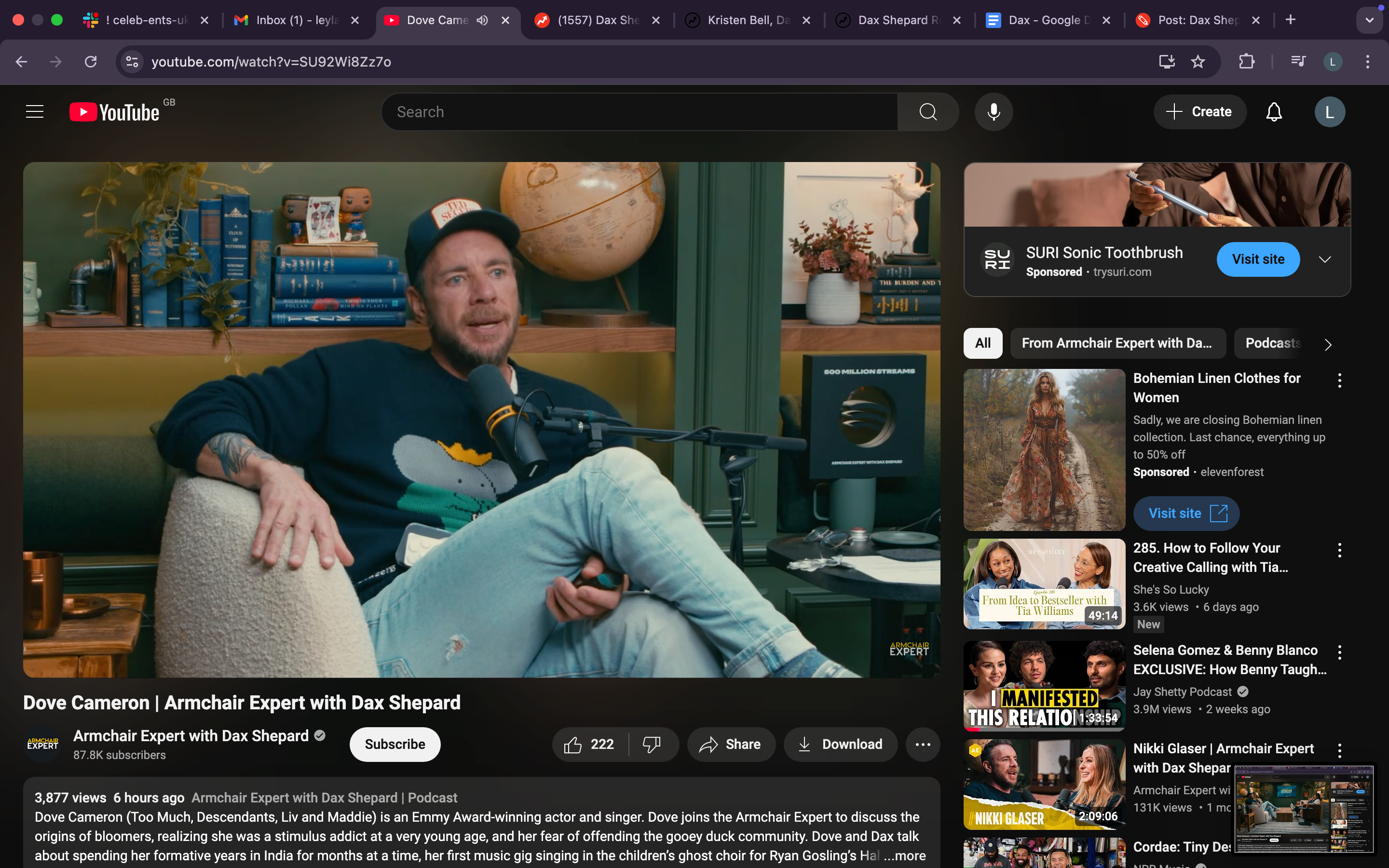 Dax Shepard speaking on a podcast