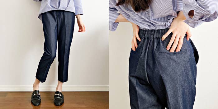Honeys(ハニーズ)の「デニム風クロップドパンツ」