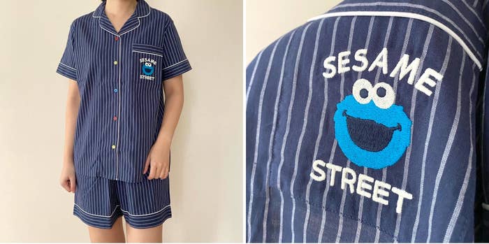 GUの「コットンパジャマ(半袖&ショートパンツ)Sesame Street」