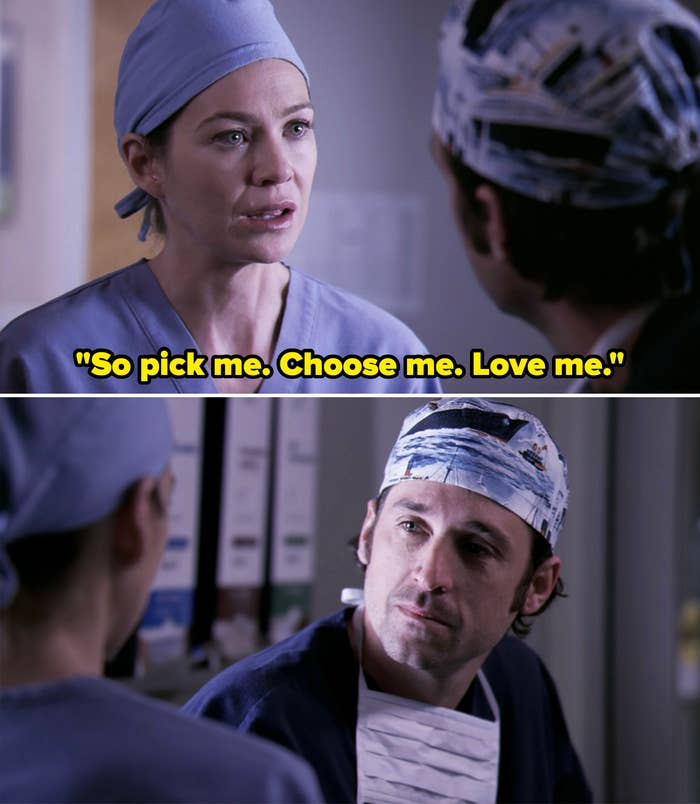Meredith saying to Derek, 