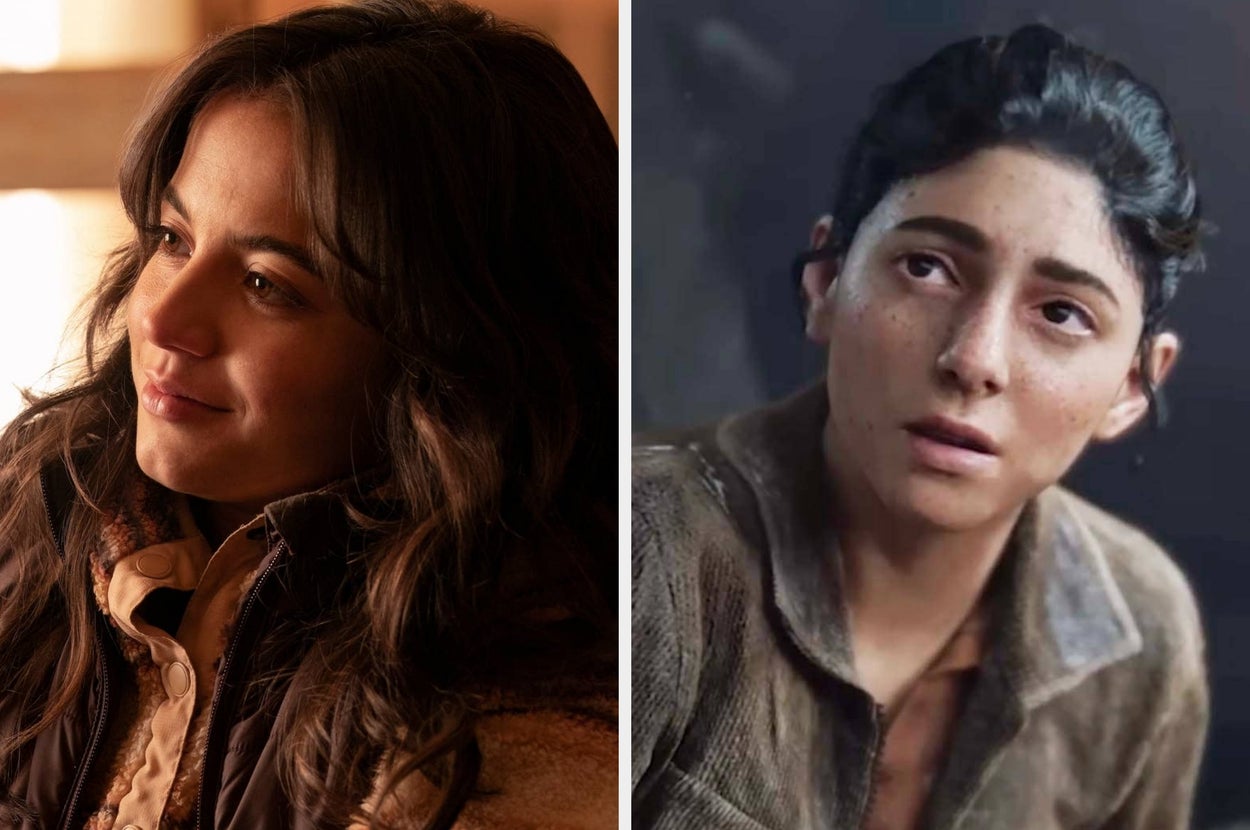 Isabela Merced as Dina vs Dina in The Last of Us Part 2 video game