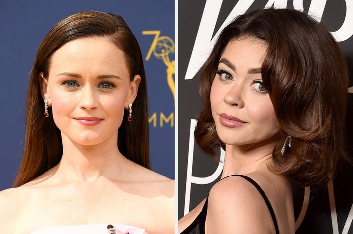 Two women at separate events; one in a strapless dress, the other in a black spaghetti strap dress. Both have elegant hairstyles and earrings