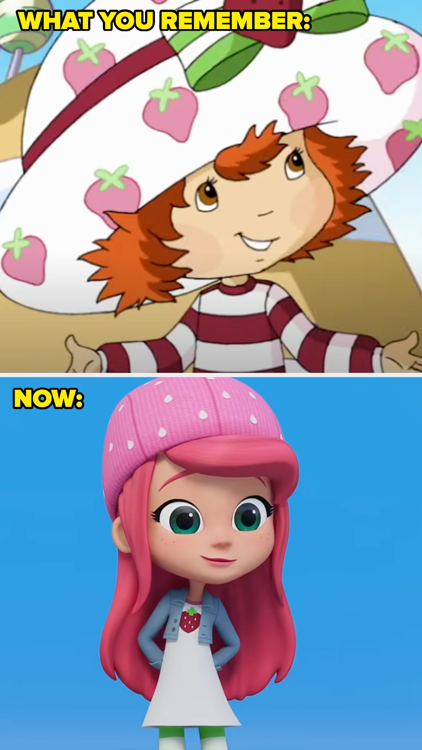  Updated version of the character with pink hair and a beanie, in a modern style
