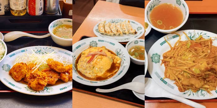日高屋の「Wドラゴンチキン定食」「天津飯+餃子6個セット」「バクダン炒め定食」