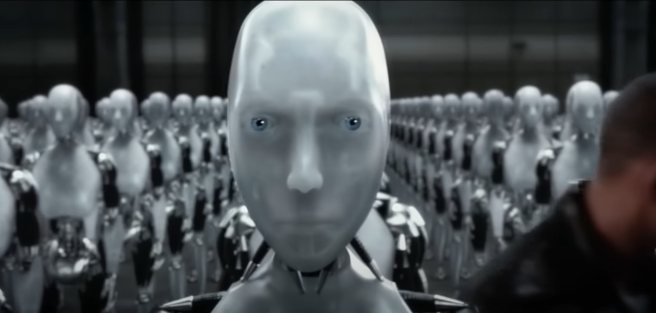 A scene from I,Robot highlighting the takeover of technology.