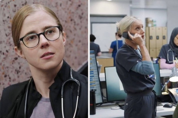 Mel and Dana in two scenes from &ldquo;The Pitt&rdquo;