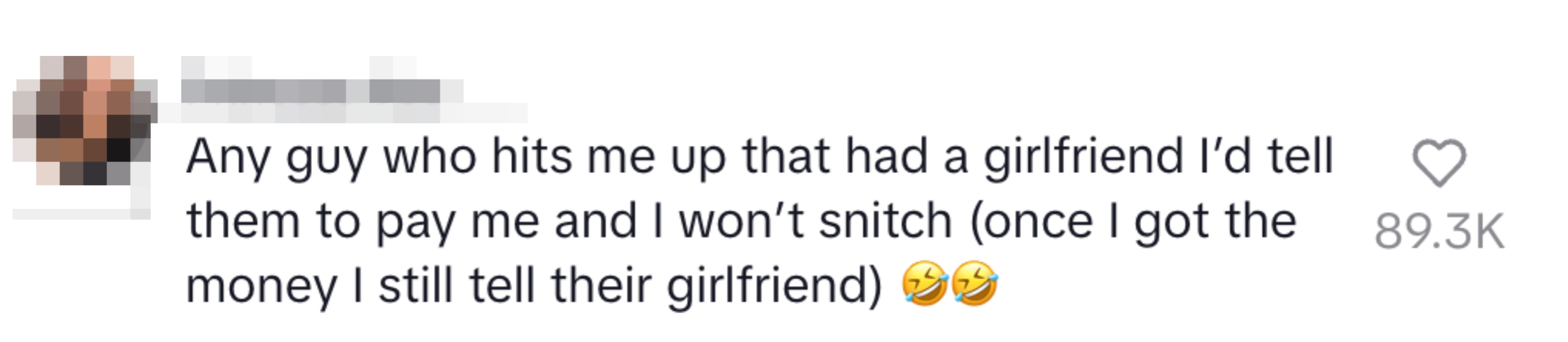 Social media post by Princess Vee joking about telling a girlfriend if a guy with a partner hits on her; suggests getting paid before informing