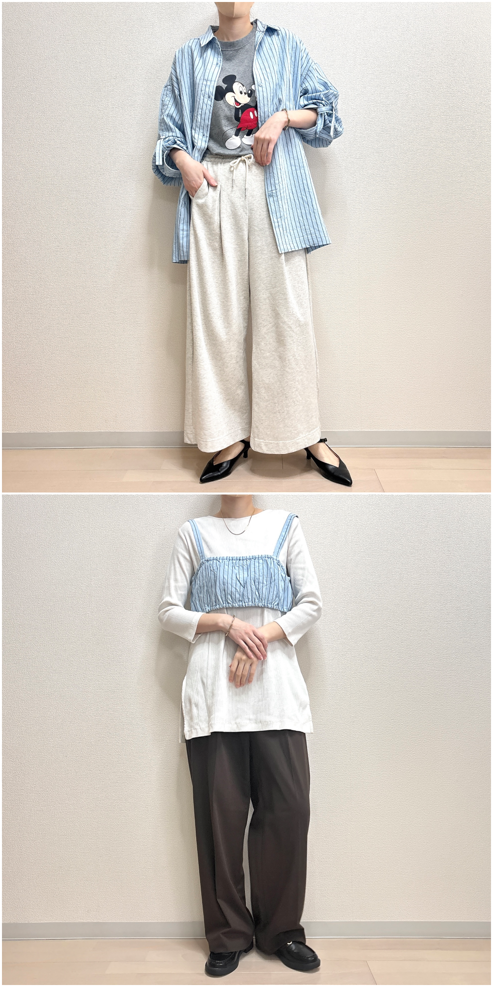 ニコアンド「ビスチェセットビッグシャツ」