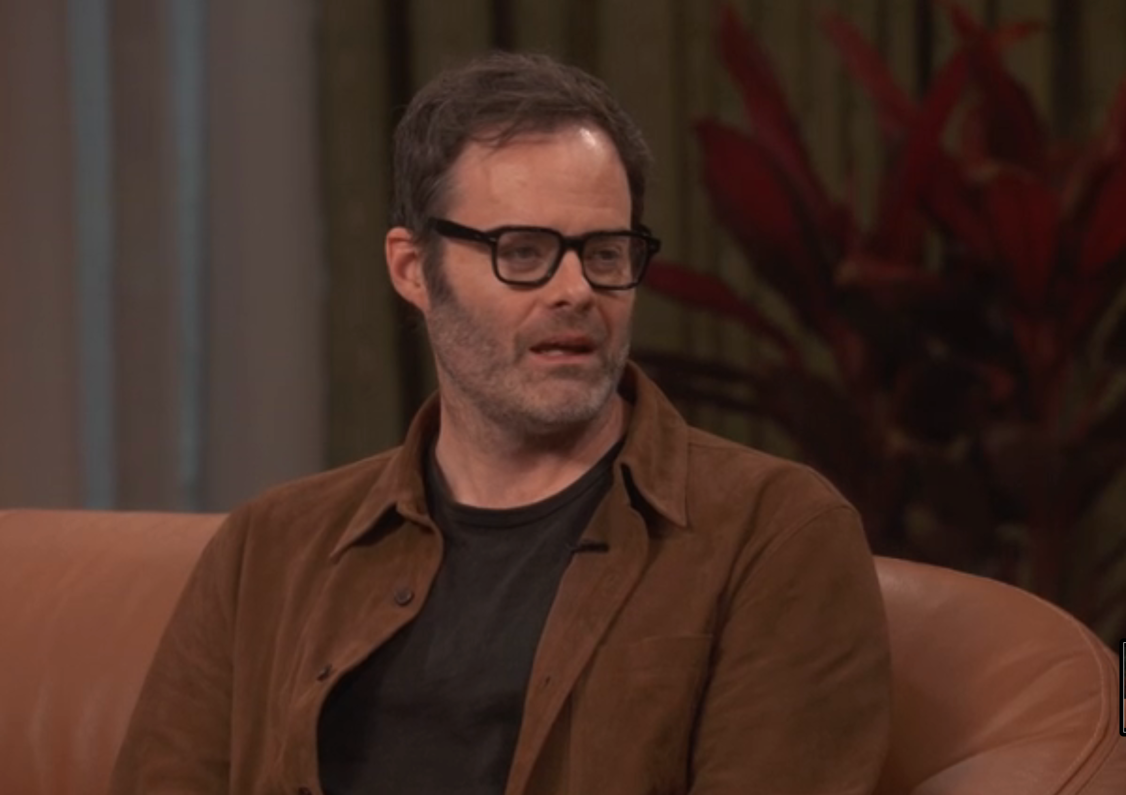 Bill Hader on a talk show set