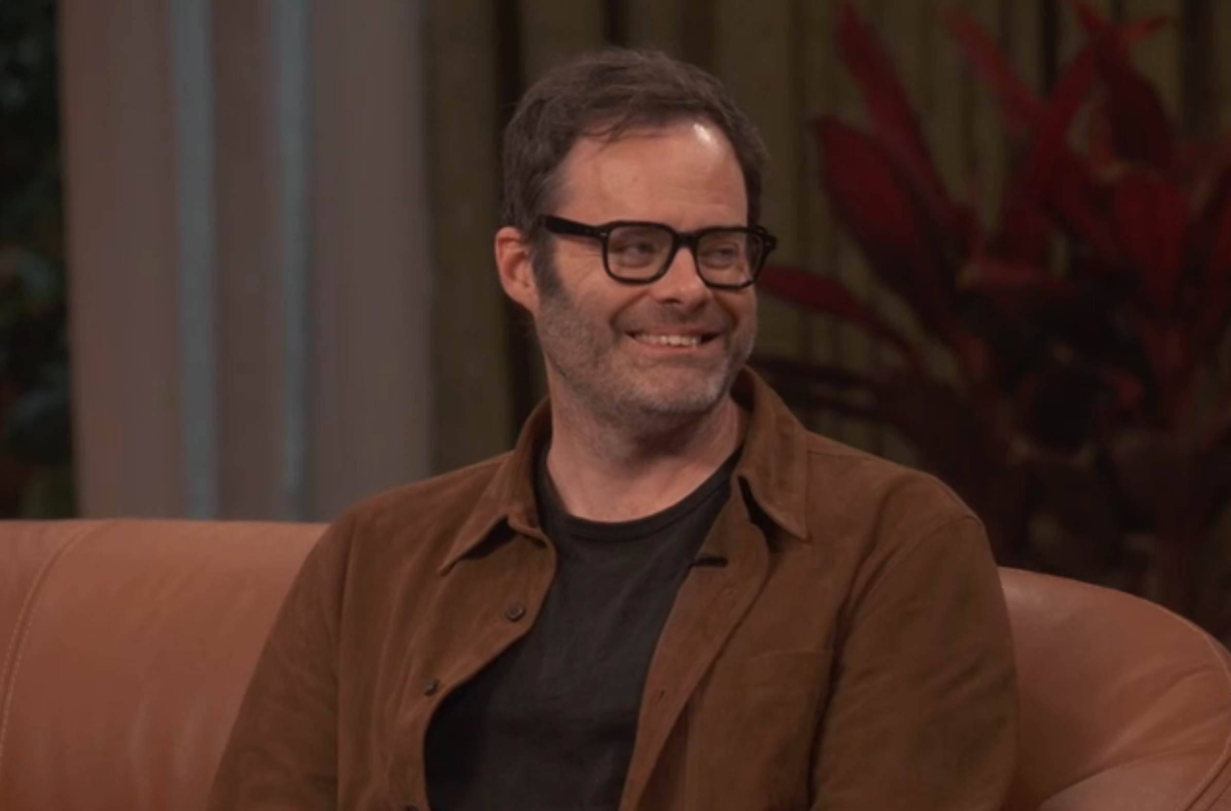 Bill Hader on a talk show set