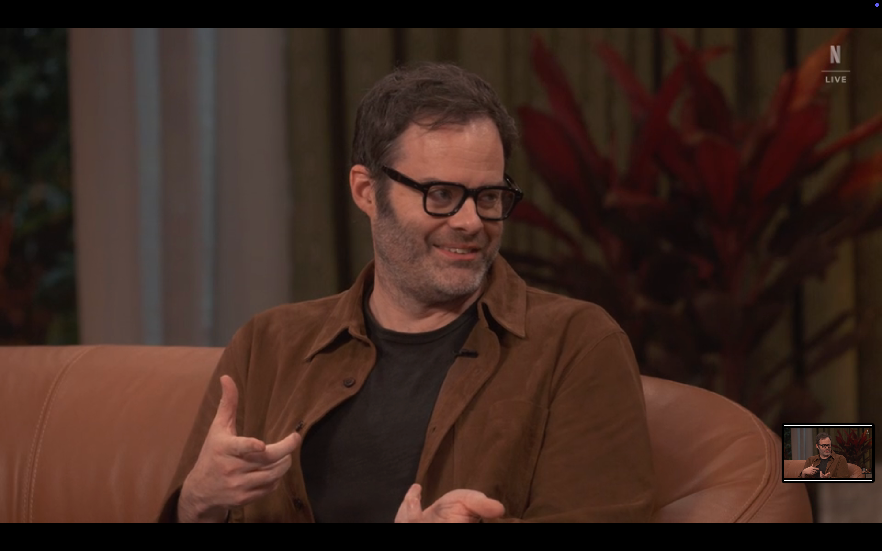 Bill Hader on a talk show set