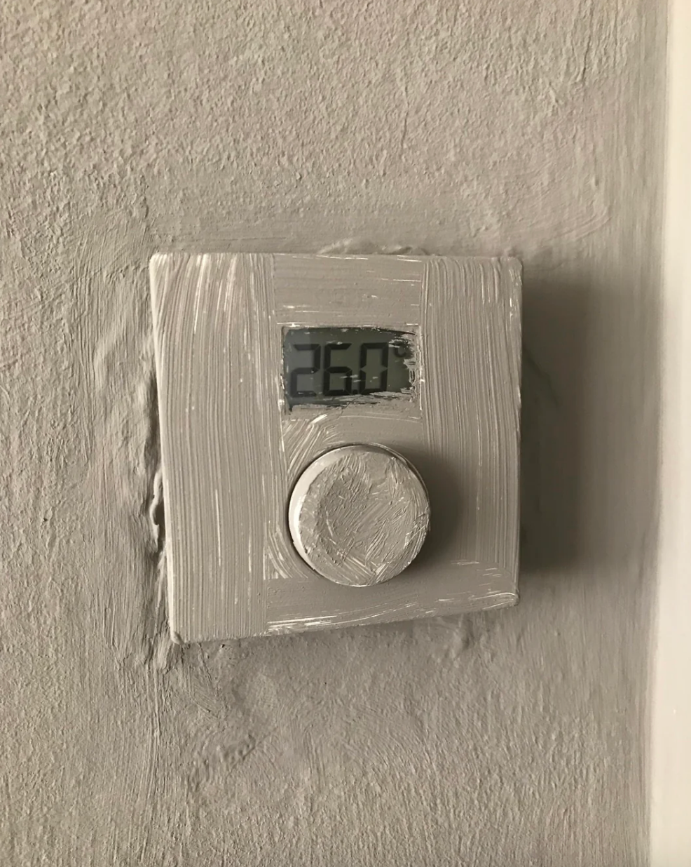 Thermostat with painted-over display