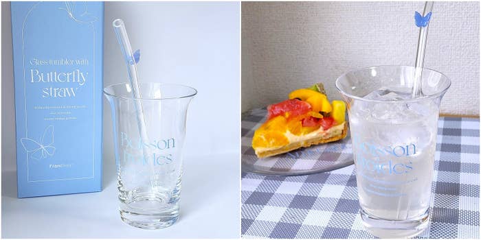 Francfranc(フランフラン)「タイポ ストロー付きガラスタンブラー」