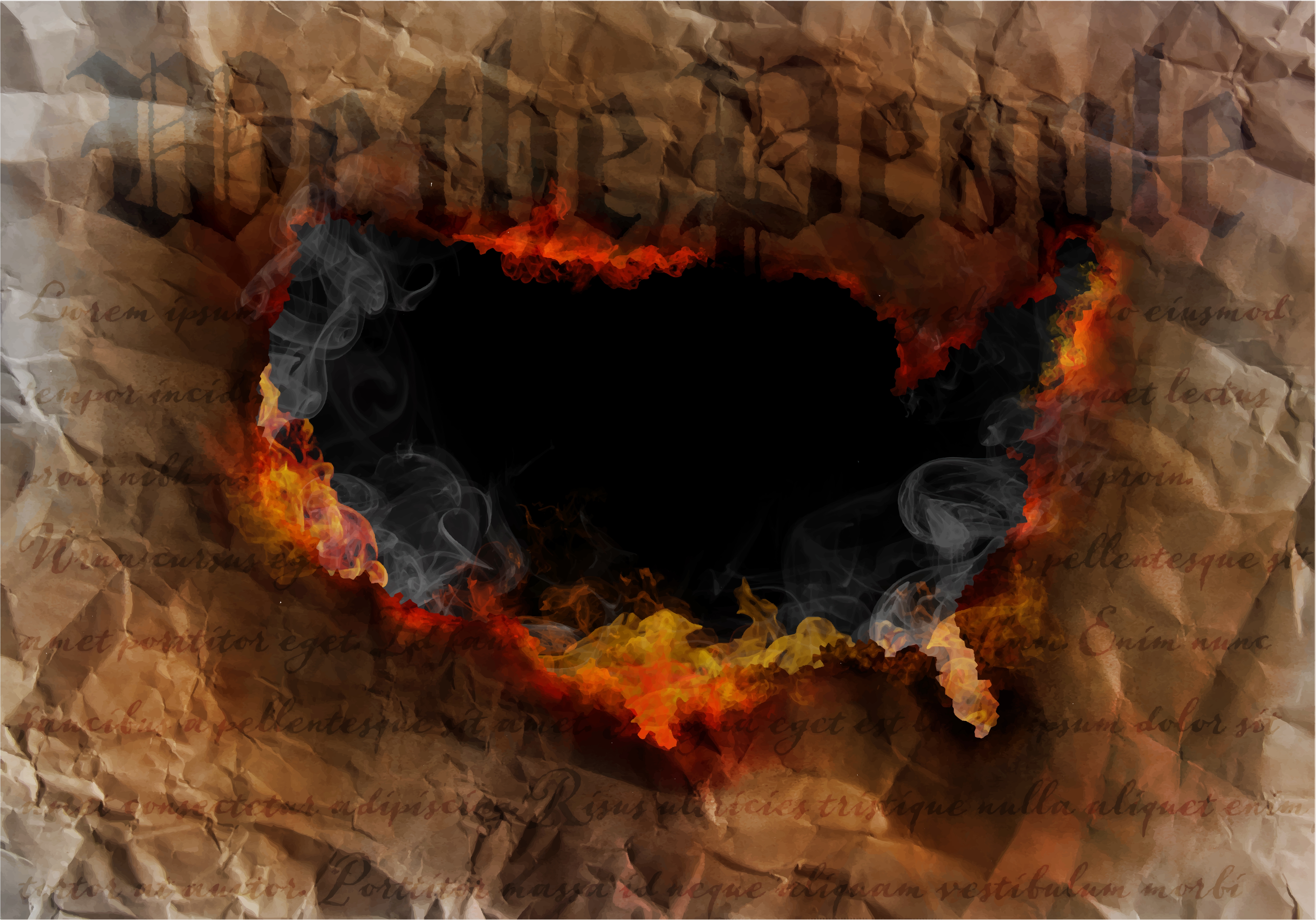 Burnt U.S. Constitution design with the text "We the People" partially visible; center appears charred, symbolizing damage or controversy