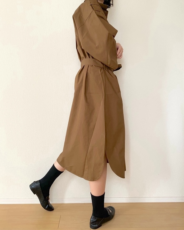 ユニクロの「コットンオーバーサイズシャツワンピース/5分袖」