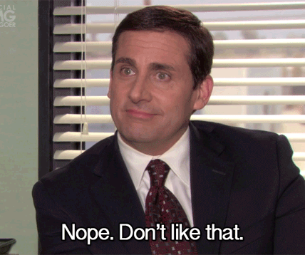 Man in a suit shakes head slightly, with text reading "Nope. Don't like that.", conveying disapproval