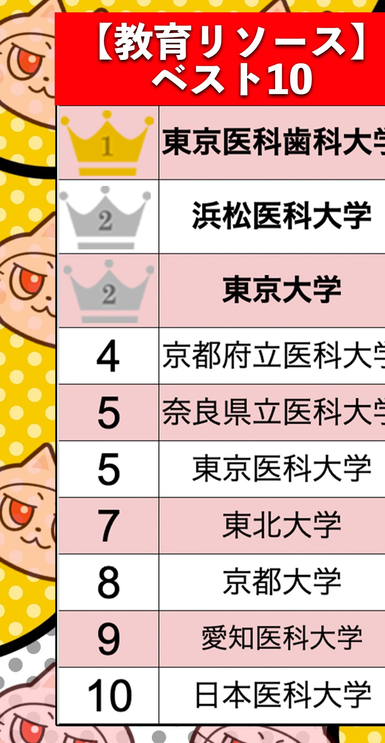 「THE 日本大学ランキング2025」教育リソースランキングベスト10(BuzzFeed Japan)