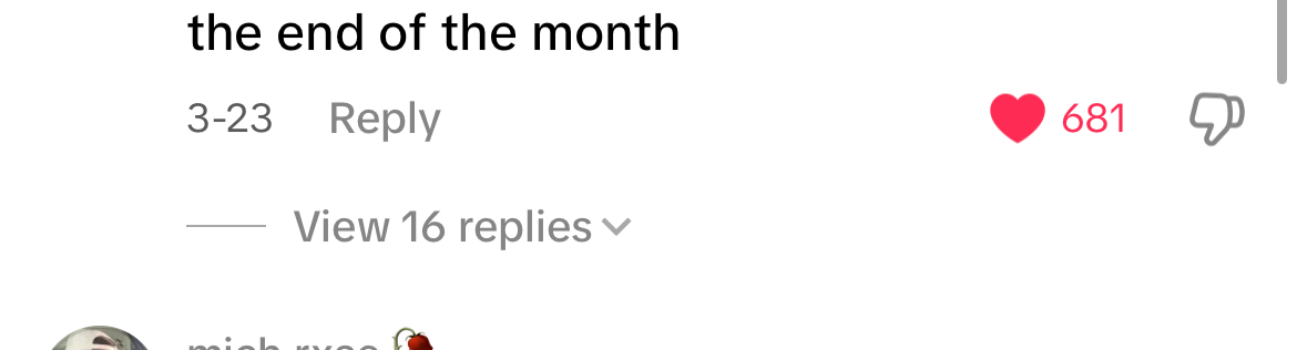 Social media comment with 738 likes: &quot;I had just bought 4 new tires before my car was totaled I was beyond hurt&quot;