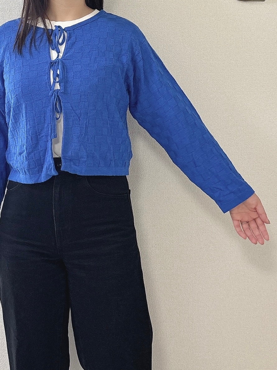 niko and…(ニコアンド)の「コットンバンブーリボンカーディガン」