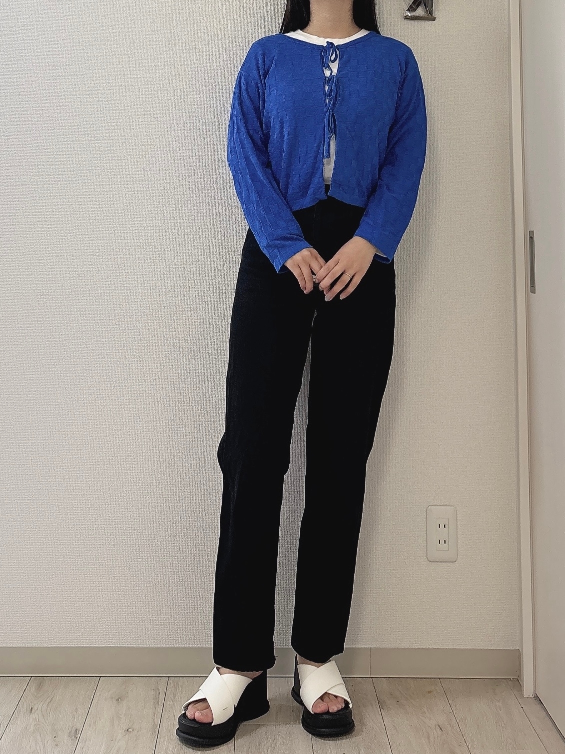 niko and…(ニコアンド)の「コットンバンブーリボンカーディガン」