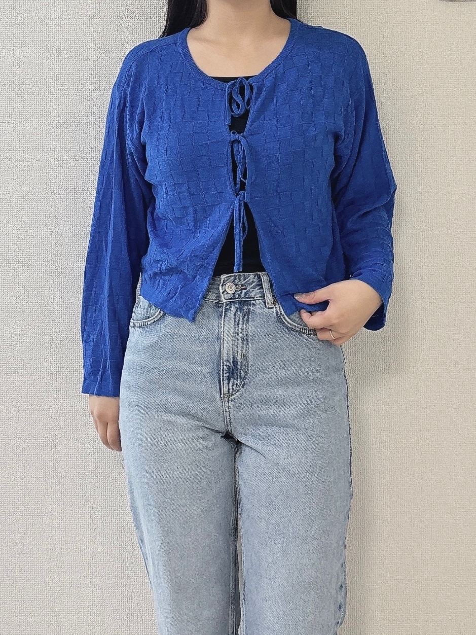 niko and…(ニコアンド)の「コットンバンブーリボンカーディガン」