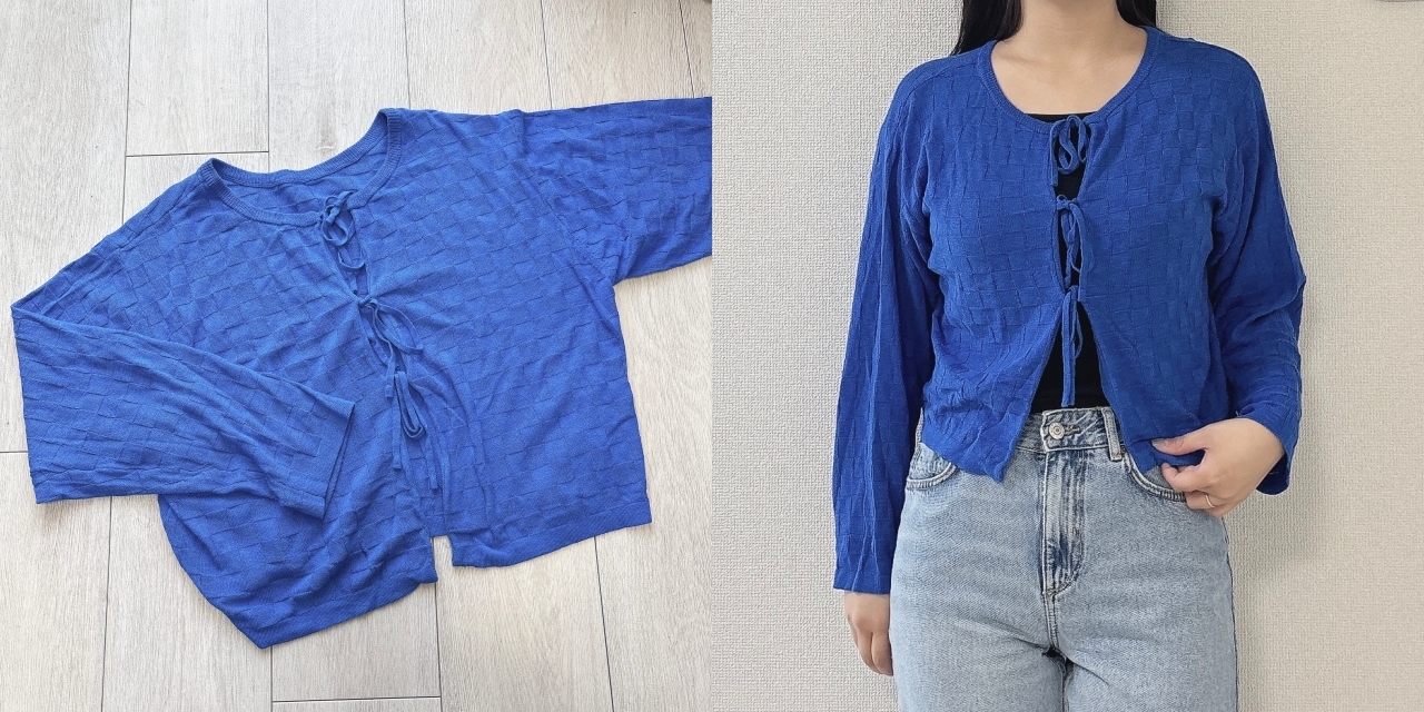 niko and…(ニコアンド)の「コットンバンブーリボンカーディガン」