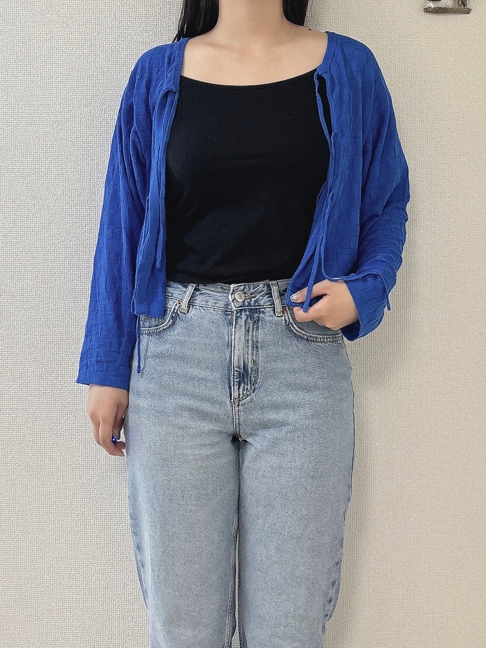 niko and…(ニコアンド)の「コットンバンブーリボンカーディガン」