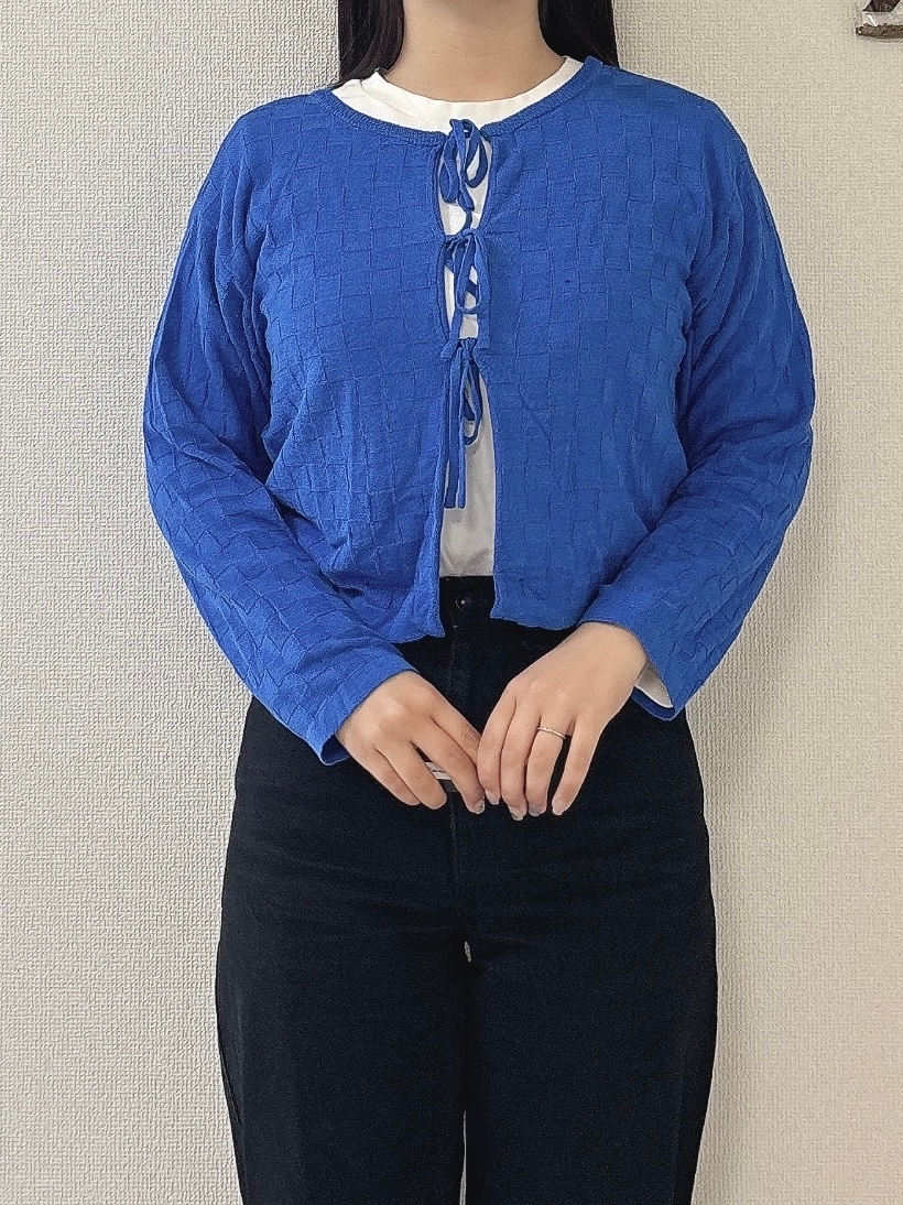 niko and…(ニコアンド)の「コットンバンブーリボンカーディガン」