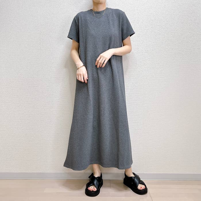 coca(コカ)「エンボス半袖マキシワンピース レディース」