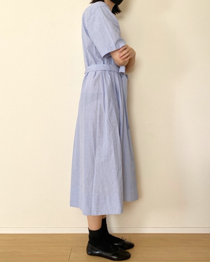無印良品の「婦人 涼感 半袖シャツワンピース」