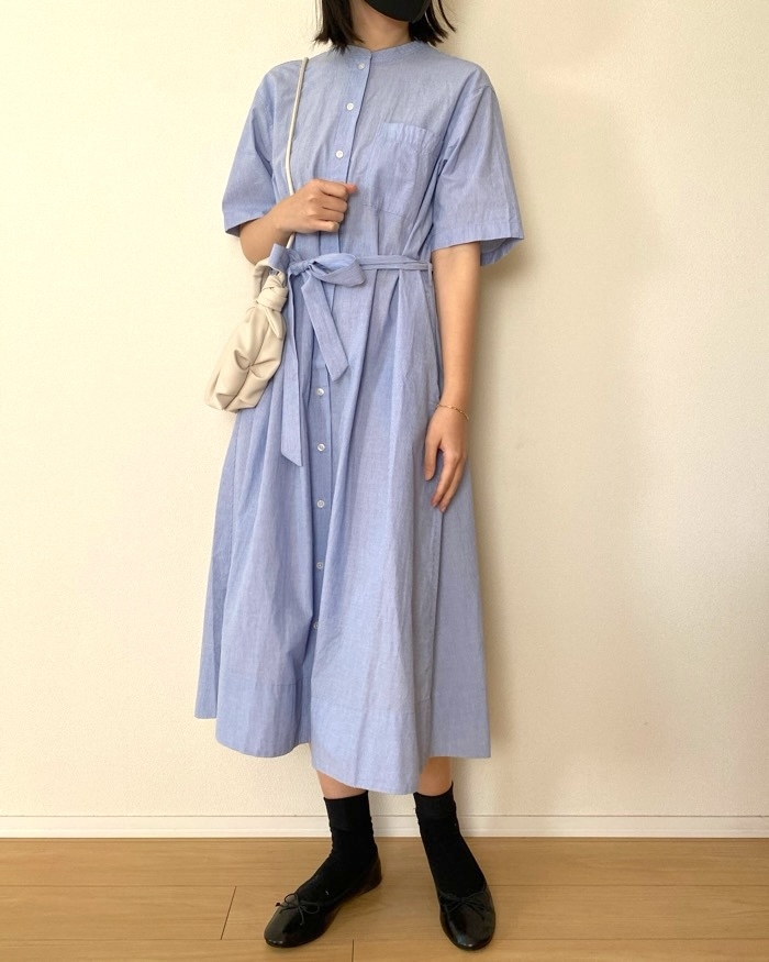 無印良品の「婦人 涼感 半袖シャツワンピース」