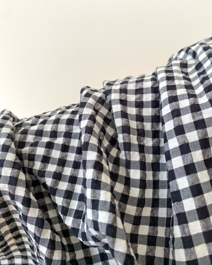 ユニクロの「シアサッカーブラウス/ギンガム/半袖」