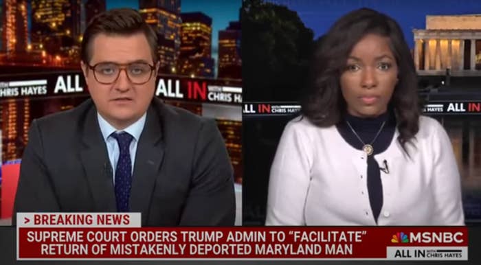 Two news anchors discuss a Supreme Court order for the Trump administration to facilitate the return of a mistakenly deported Maryland man