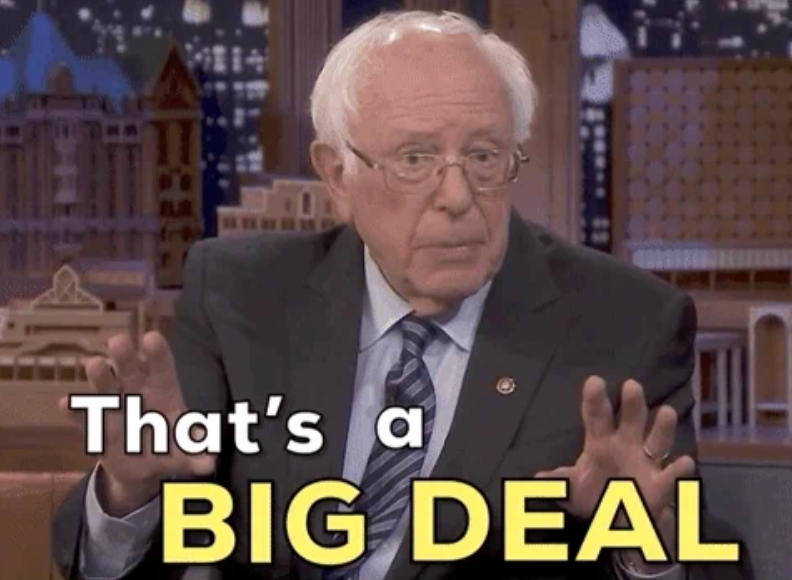 Person gesturing emphatically with hands, text reads: "That's a BIG DEAL."