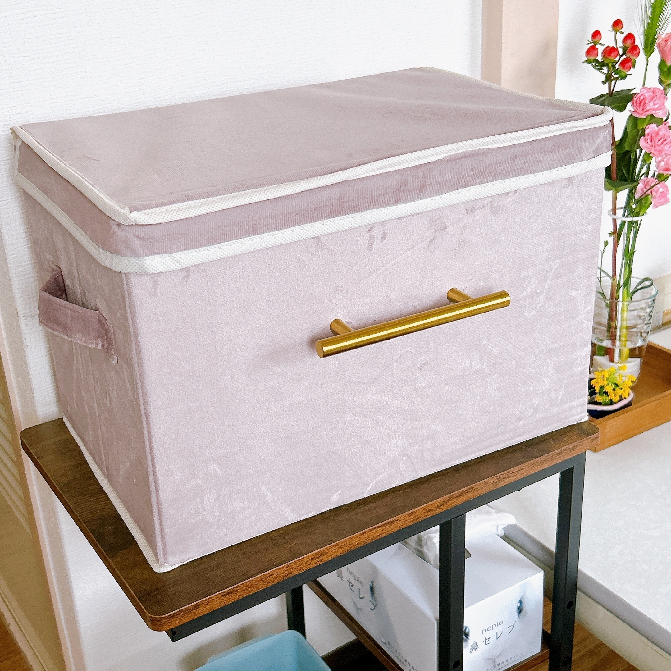 ニトリの「デザインストレージBOX蓋付き(PI)」