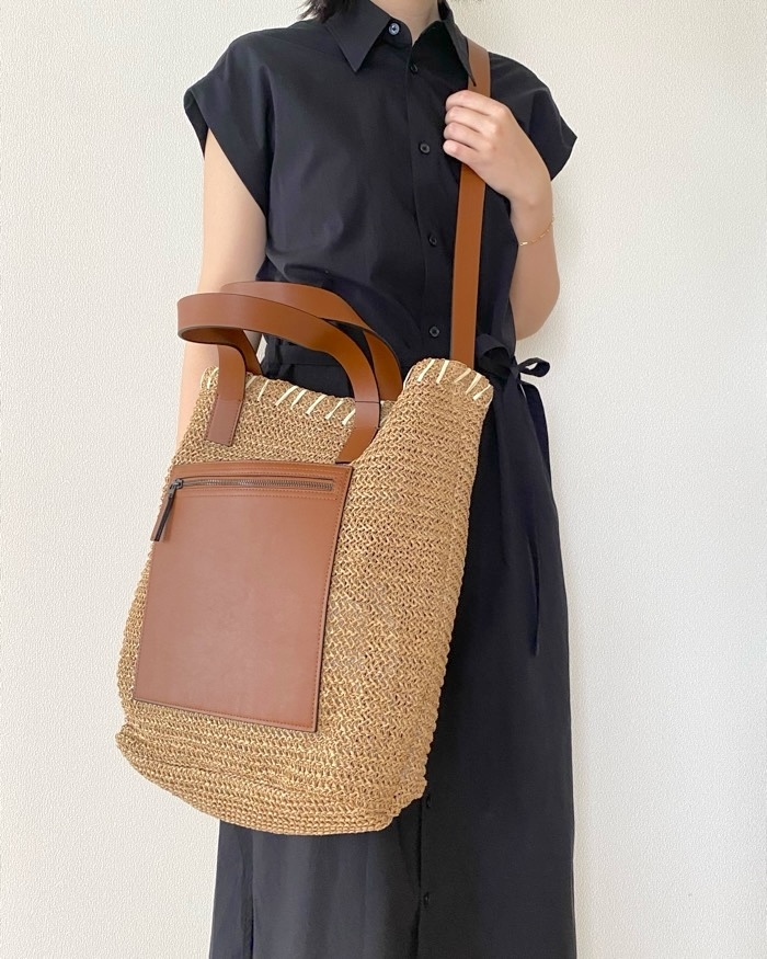 【ZARA】ウーブン トートバッグ エクリュ | 3392/520/002 一目惚れして、即購入…!ZARA新作の「大容量トートバッグ