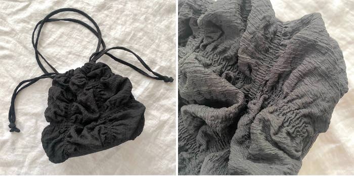 GUの「シャーリングドローストリングバッグ+E」