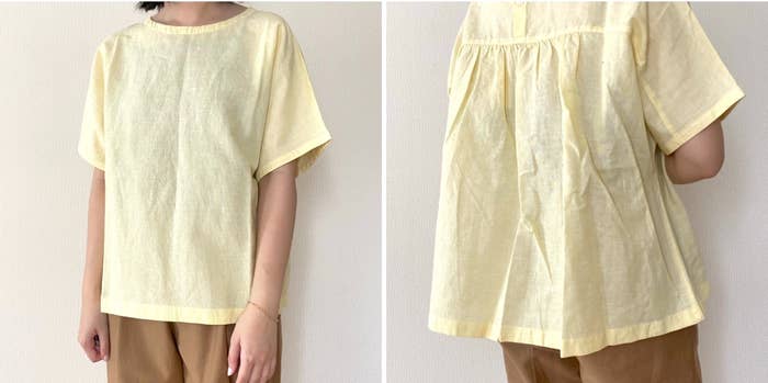 無印良品の「婦人 ヘンプ コットン 半袖ブラウス」