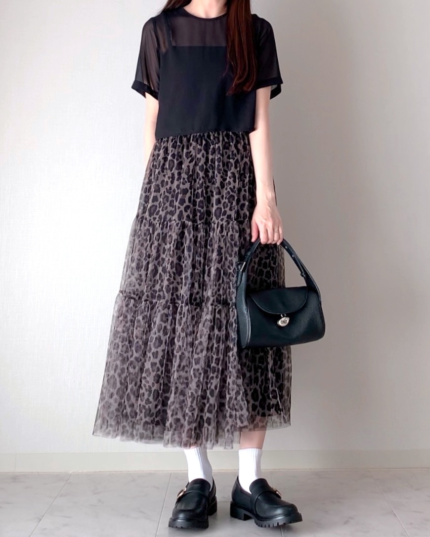 しまむらの「チュールヒョウティアードSK」