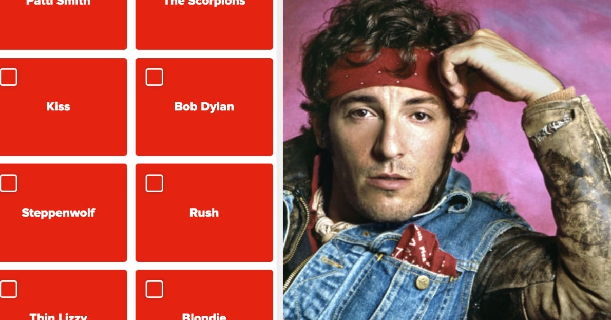Iconic Rock Artists Checklist Quiz