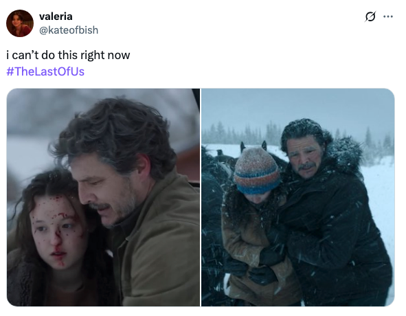 A parallel of Joel comforting Ellie in Season 1 vs. him doing the same with Dina in Season 2