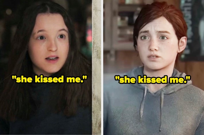 Ellie in the show vs. video game. Both of them saying, &ldquo;she kissed me&rdquo;