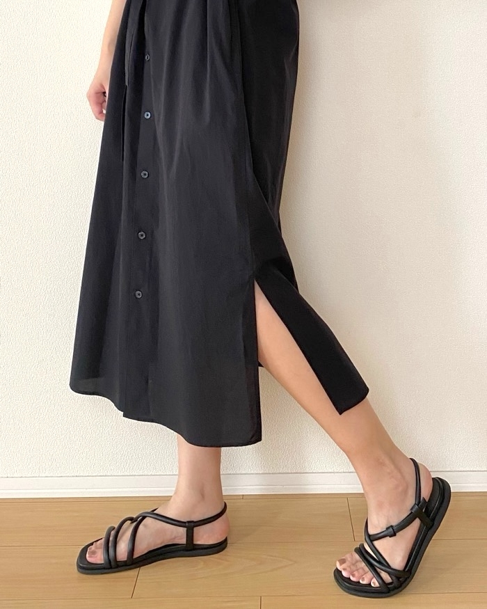 ユニクロの「コットンシャツワンピース/ノースリーブ」