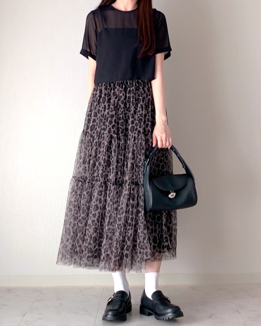 しまむらの「チュールヒョウティアードSK」