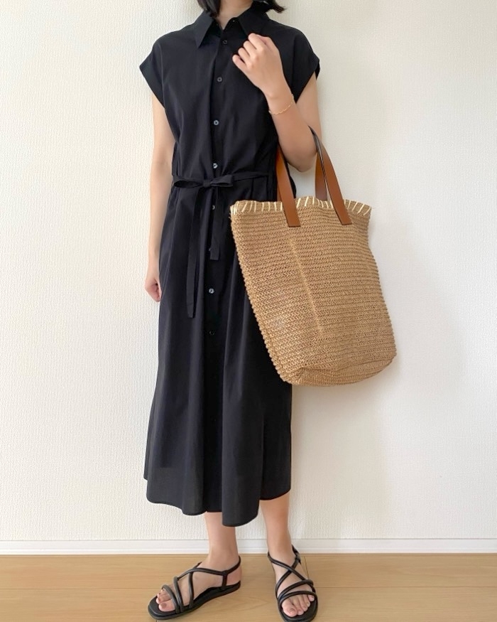 ユニクロの「コットンシャツワンピース/ノースリーブ」